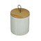 5 In White Ceramic Jar With Wood Lid Decorative Kitchen Counter Canister Storage